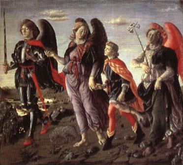 BOTTICINI, Francesco The Tree Archaangels and Tobias oil painting picture